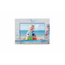 Photo Frame Nautical Beach Photo Frame Seagulls Seashells Ship  5.5 L x ... - $6.91