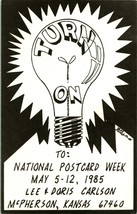 Vtg Postcard 1985 - Turn on To National postcard Week - McPherson KS - £9.34 GBP