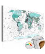 World Map Cork Pin Board - World Map In Blue Colors - $109.99 - $129.99