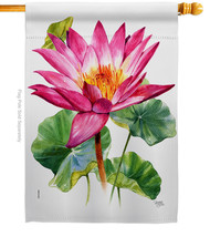 Lotus House Flag Floral 28 X40 Double-Sided Banner - £29.71 GBP