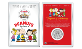 Peanuts Original Gang w/ Frankin OFFICIAL JFK Half Dollar Coin in PREMIU... - €11,21 EUR