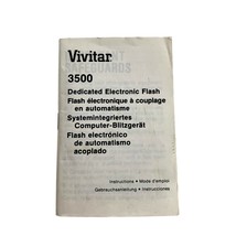 Vintage Vivitar 3500 Dedicated Electronic Flash Instruction Manual Booklet - £7.72 GBP