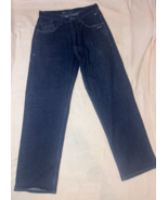 Andrew Tiziano Jeans SZ 32 Loose Baggy Wide Leg Embroidered Skater Dark ... - $19.79