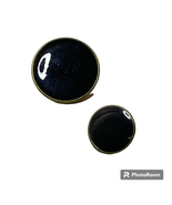 Black Enamel Shank Buttons Mother Daughter Set of 2 Designer Craftingcore - £7.87 GBP