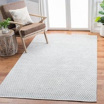 SAFAVIEH Boston Collection Area Rug - 6' Square, Grey, Handmade Flat Weave Cotto - £146.30 GBP