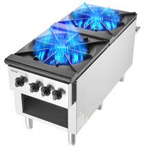 VEVOR Commercial Gas Stove with 2 Burners, Stainless Steel Gas Hot Plate - $899.99