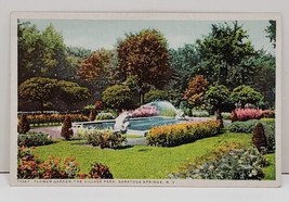 Saratoga Springs NY Flower Garden In The Village Park Postcard Phostint B1 - £7.95 GBP