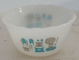 Vintage MCM Royal China Blue Heaven White Milk Glass Ramekin Pudding Des... - $13.86
