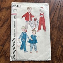 Simplicity Sewing Pattern 2743 Toddler Jumpsuit Romper Sundress cut patt... - $6.87