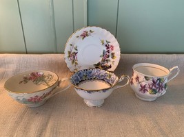 Assorted Bone China Cups and Saucers, Singles, Royal Albert + Queens + L... - $16.69