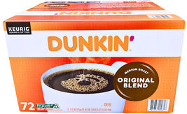 Dunkin&#39; Donuts Medium Roast K-Cup Coffee Pods Original Blend 72 Count - $88.97 CAD