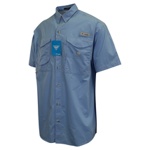 Columbia Men&#39;s Woven Shirt PFG Blue Bonehead S/S (450) - $26.35