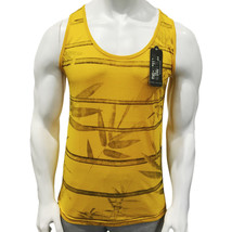 NWT PALMS SUMMER GYM WORKOUT MEN&#39;S YELLOW SLEEVELESS SLIM FIT TANK TOP S... - £6.66 GBP