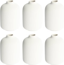 Yanling Small White Decor Vase, 6 Pack Ceramic Pampas Grass Vases, Bohemian Vase - £35.53 GBP