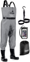 Foxelli Gray Neoprene Chest Fishing Waders Men GRAY Boots Size 8  Duck H... - £46.82 GBP
