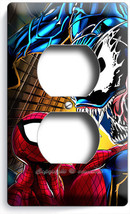 Spiderman Vs Venom Superhero Fighting Outlet Wall Plate Boys Room Man Cave Decor - £8.16 GBP