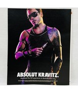 Lenny Kravitz Absolut Vodka Vintage Magazine Print Ad Full Color 10&quot; x 12&quot; - $6.65