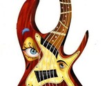 Hard Rock Hotel Kid&#39;s Menu Die Cut Guitar Las Vegas Nevada - £26.47 GBP