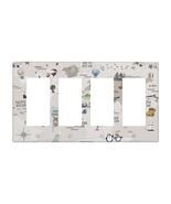 Wpshijia 4 Gang Light Switch Cover Beige Animal World Map Wall Plate - $238.50 MXN