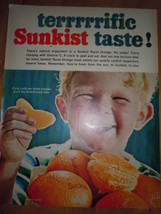Sunkist Oranges Little Johnny Whitaker Family Affair Print Magazine Ad 1965 - £7.81 GBP