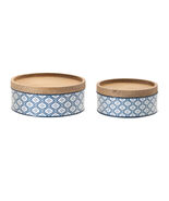 Metal Patterned Canister with Natural Wood Lid (Set of 2) - 851477 - $112.83 CAD