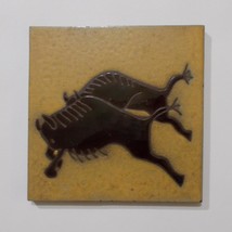 Terra Cotta Buffalo Tile Trivet Southwestern Bison Native Tribal Style 6 x 6 - £14.00 GBP