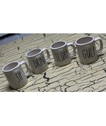 4 Rae Dunn Miniature Mini Espresso Coffee Mug Cup Set Lot Gulp Slurp Sip... - $368.90 MXN