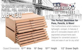 U.S. Art Supply 10 Drawer Wood Artist Supply Storage Box - For Pastels P... - $87.03