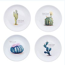 4pcs Set 8 Inch Cactus Pattern Ceramics Chinaware Porcelain Dinner Plates Dinner - £39.10 GBP