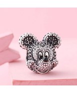925 Sterling Silver Disney Sparkling Mickey Portrait Charm Bead - £16.11 GBP
