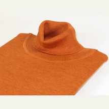 Men PRINCELY Turtle neck Sweater From Turkey Soft Merinos Wool 1011-80 Rust image 2