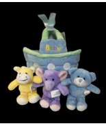 Burton Noah Ark Baby Basket Plush Toy Bear Horse Elephant Rattle Squeake... - €50,83 EUR