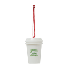 NEW Religious Coffee Mug Christmas Holiday Ornament white plastic 2 x 3 ... - £3.92 GBP