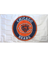 CHICAGO BEARS 3x5&#39; FLAG-BRASS GROMMETS IN/OUTDOOR- 100 D POLY QUALITY-NEW - £7.84 GBP