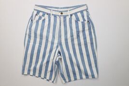 Vintage 90s Streetwear Womens 16 Distressed Striped Color Block Denim Sh... - $39.55