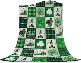 St. Patrick&#39;S Day Shamrock Super Soft Flannel Fleece Throw Blankets Lucky Clover - $38.95