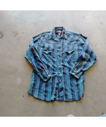 Wrangler Men’s Shirt Western Pearl Snap Button Up Long Sleeve L 16-16.5 ... - $19.39 CAD