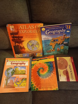 5 Geography Middle School Activity Workbooks Nonfiction Unused Lot Atlas Books - £19.89 GBP