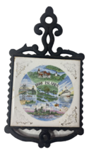 VINTAGE Cherry Cast Iron Tile Ceramic Trivet 100 Islands, NY Japan - 1970&#39;s - $10.00