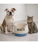 Gray Silicone Pet Bowl Splash Guard Anti-Spill Feeder Attachment for Dog... - $21.99