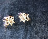 1950s Trifari Diamante Rhinestone Floral Spray Earrings - missing 1 peta... - $43.00