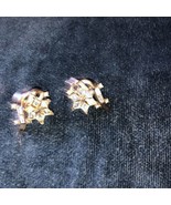 1950s Trifari Diamante Rhinestone Floral Spray Earrings - missing 1 peta... - £33.82 GBP