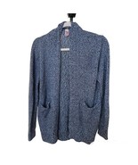 Bongo Gray Navy Cotton Polyester Knit Open Front Cardigan Sweater Size L - $13.61 CAD