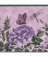 Dundee Deco DDAZBD9544 Peel and Stick Wallpaper Border - Nature Pink Purple Gree - $23.51