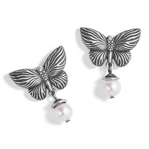 Brighton women's bloom butterfly pearl post drop earrings size One Size - $33.66