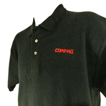 COMPAQ Computer Vintage Tech Employee Uniform Polo Shirt Black Size M Me... - $477.86 MXN