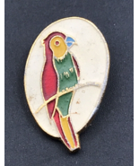 Vintage Russia USSR Red Green &amp; Yellow Parrot Enamel Pin 15K 5/8&quot; &amp; 1&quot; - £10.97 GBP