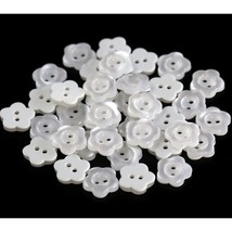 Flower Shape Buttons 11Mm(0.44 Inch)Translucent White Resin Button For S... - £10.37 GBP