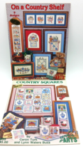 Country Squares #55 &amp; On A Country Shelf #58 Cross Stitch Booklets Graph... - $9.89