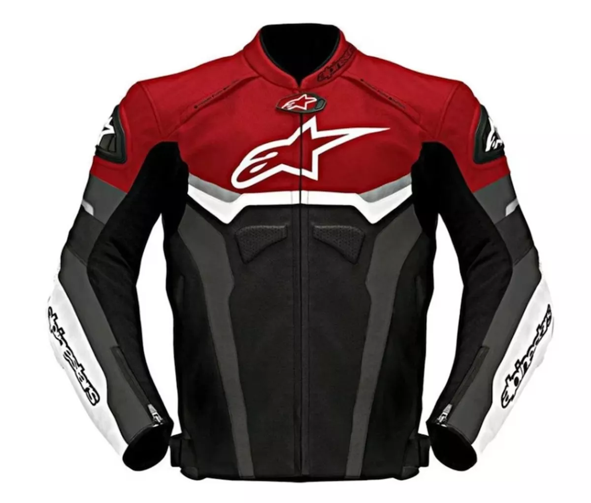 Alpinestars TG-P Plus Red and Black Motorcycle/Motorbike Racing Leather jacket - £153.87 GBP